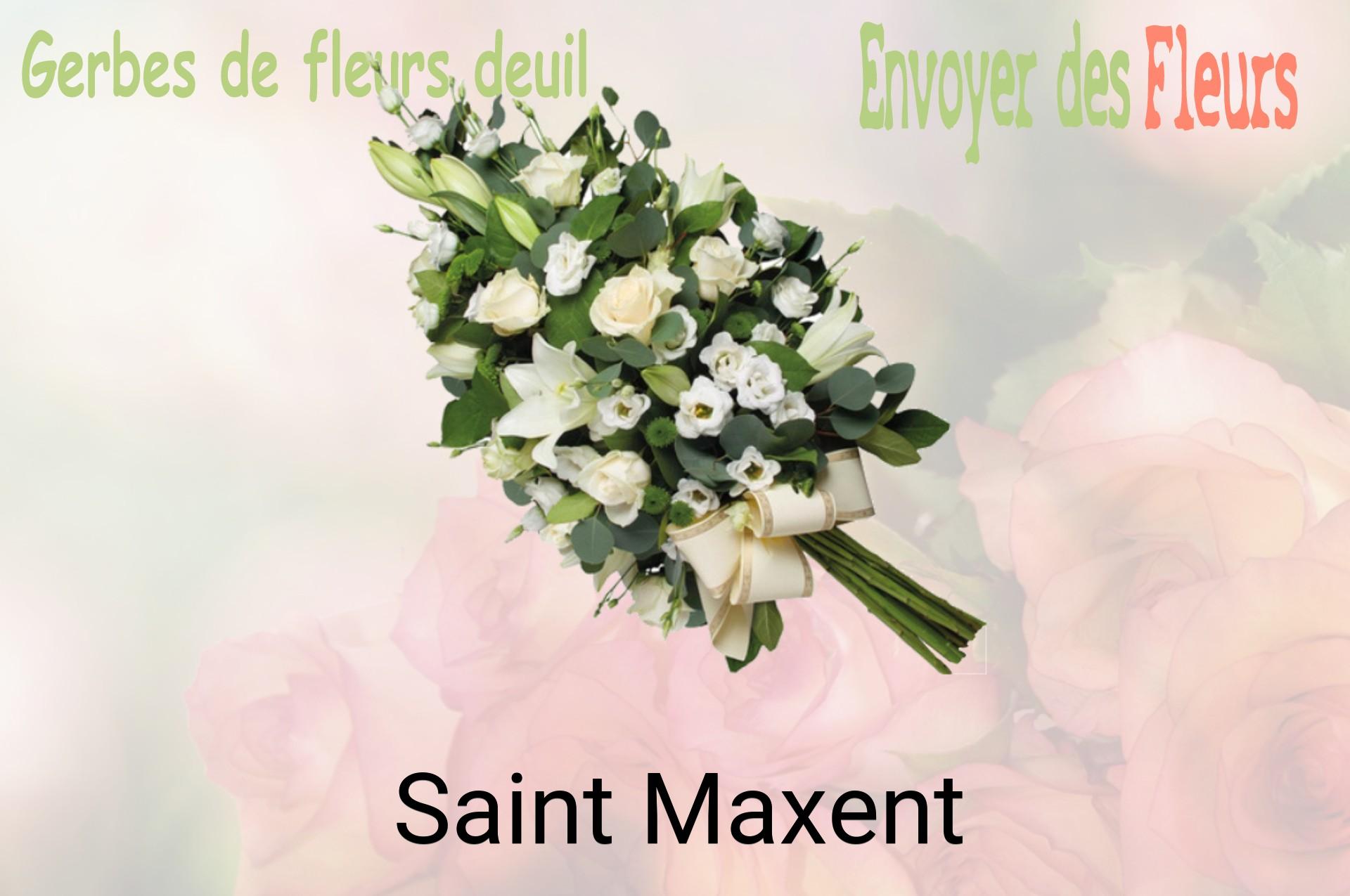 Gerbe de fleurs de deuil livrée à Saint-Maxent